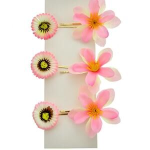 Pink Floral Design Bobby Pins Hair Accessory